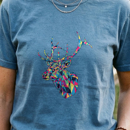 Elk Mosaic Cotton T-Shirt