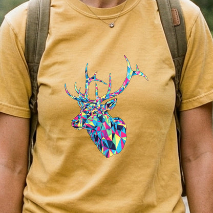 Elk Mosaic Cotton T-Shirt