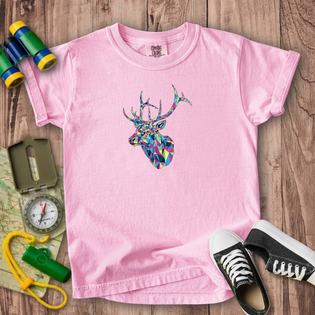 Elk Mosaic Kids Cotton T-Shirt