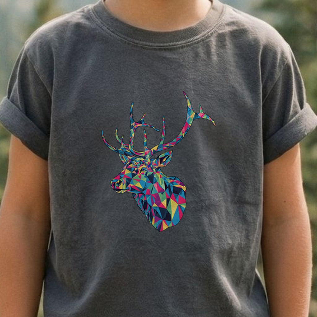 Elk Mosaic Kids Cotton T-Shirt