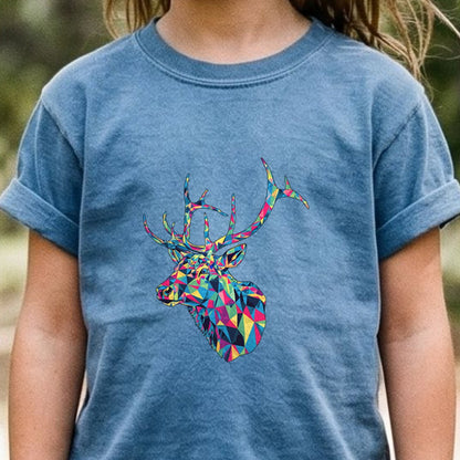 Elk Mosaic Kids Cotton T-Shirt
