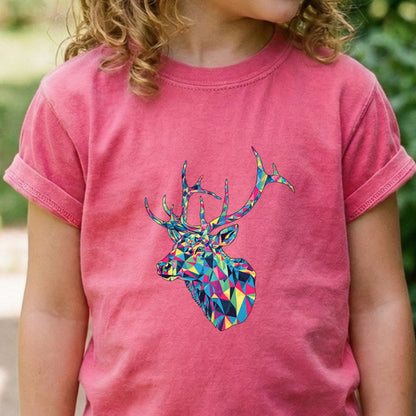 Elk Mosaic Kids Cotton T-Shirt