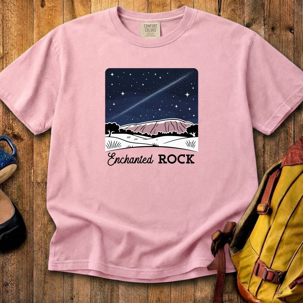 Enchanted Rock at Night Cotton T-Shirt