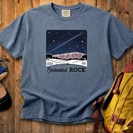 Enchanted Rock at Night Cotton T-Shirt