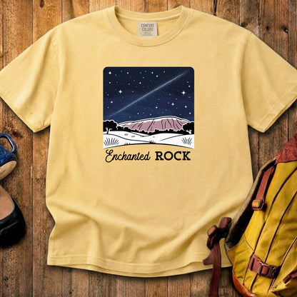 Enchanted Rock at Night Cotton T-Shirt