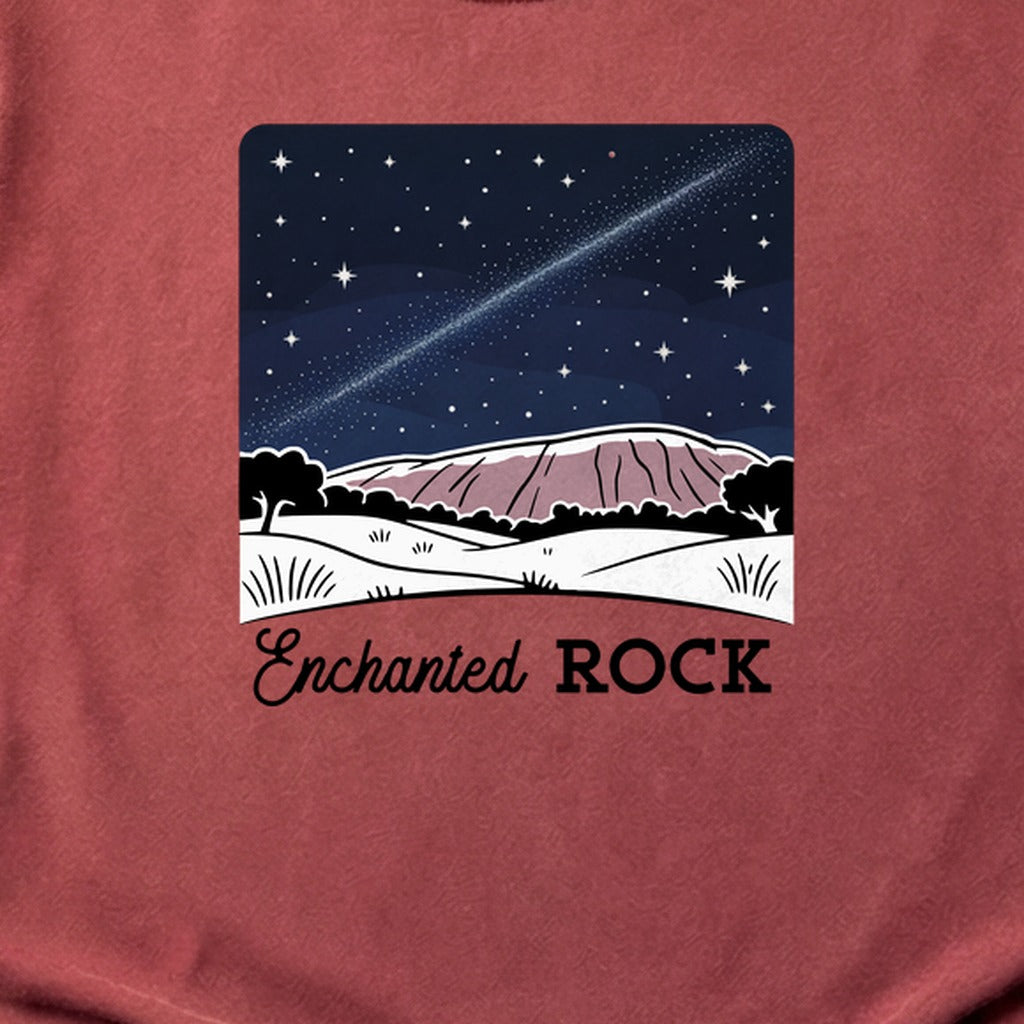 Enchanted Rock at Night Cotton T-Shirt