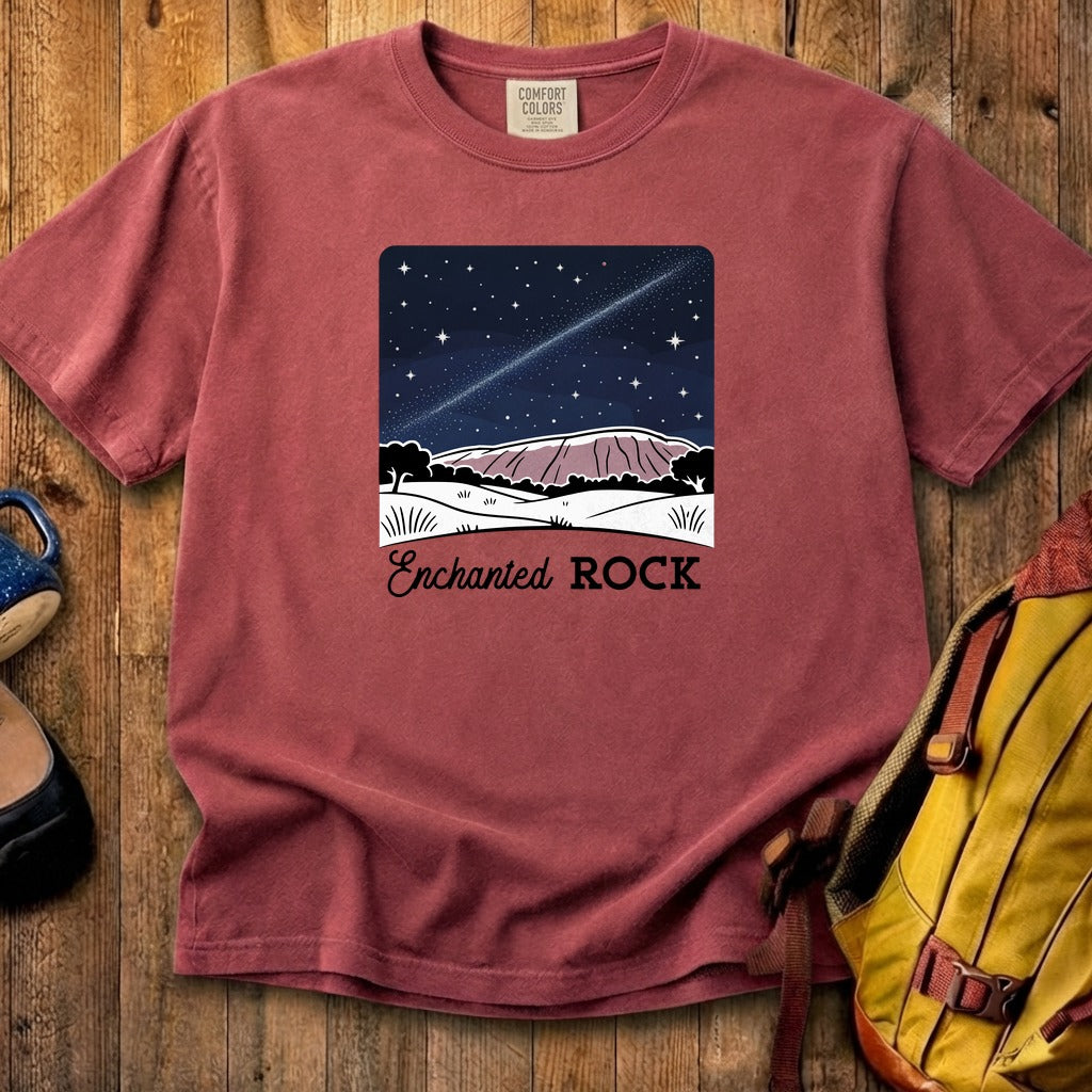 Enchanted Rock at Night Cotton T-Shirt