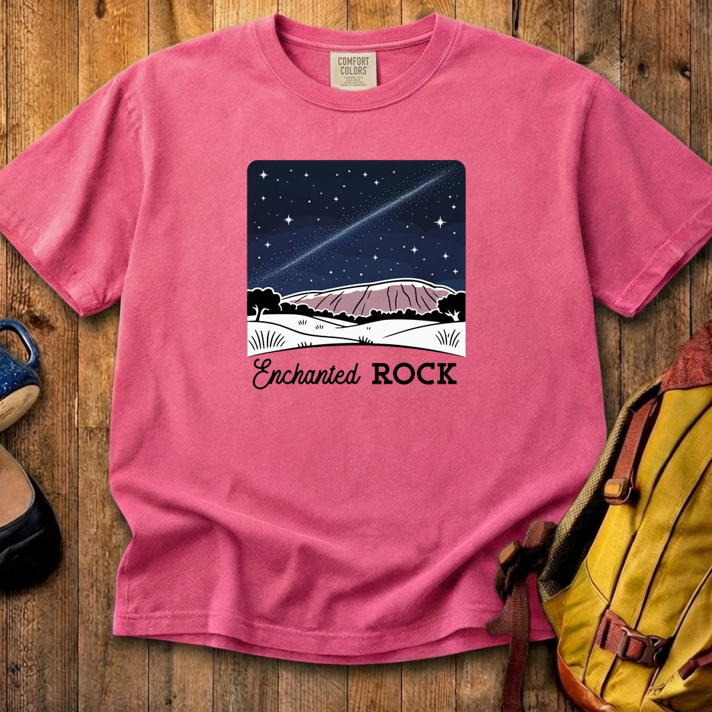 Enchanted Rock at Night Cotton T-Shirt