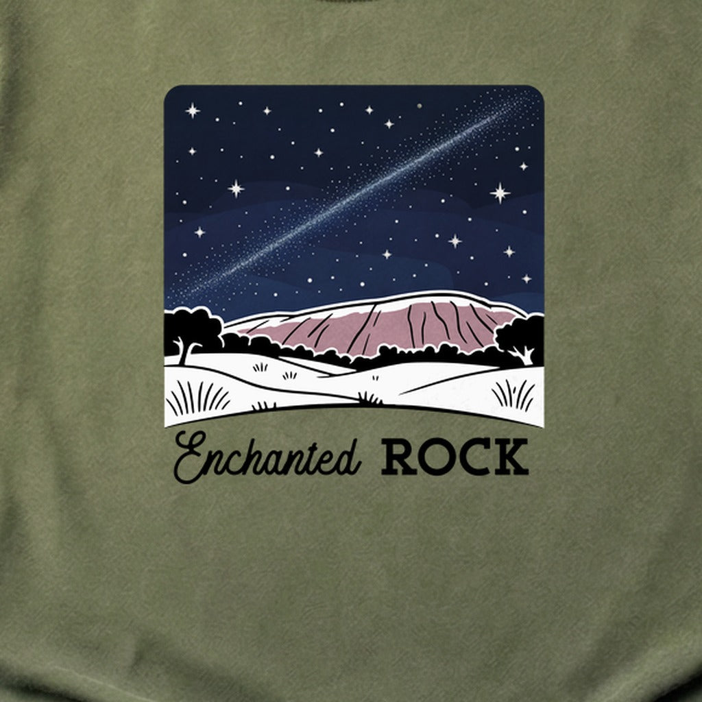 Enchanted Rock at Night Cotton T-Shirt