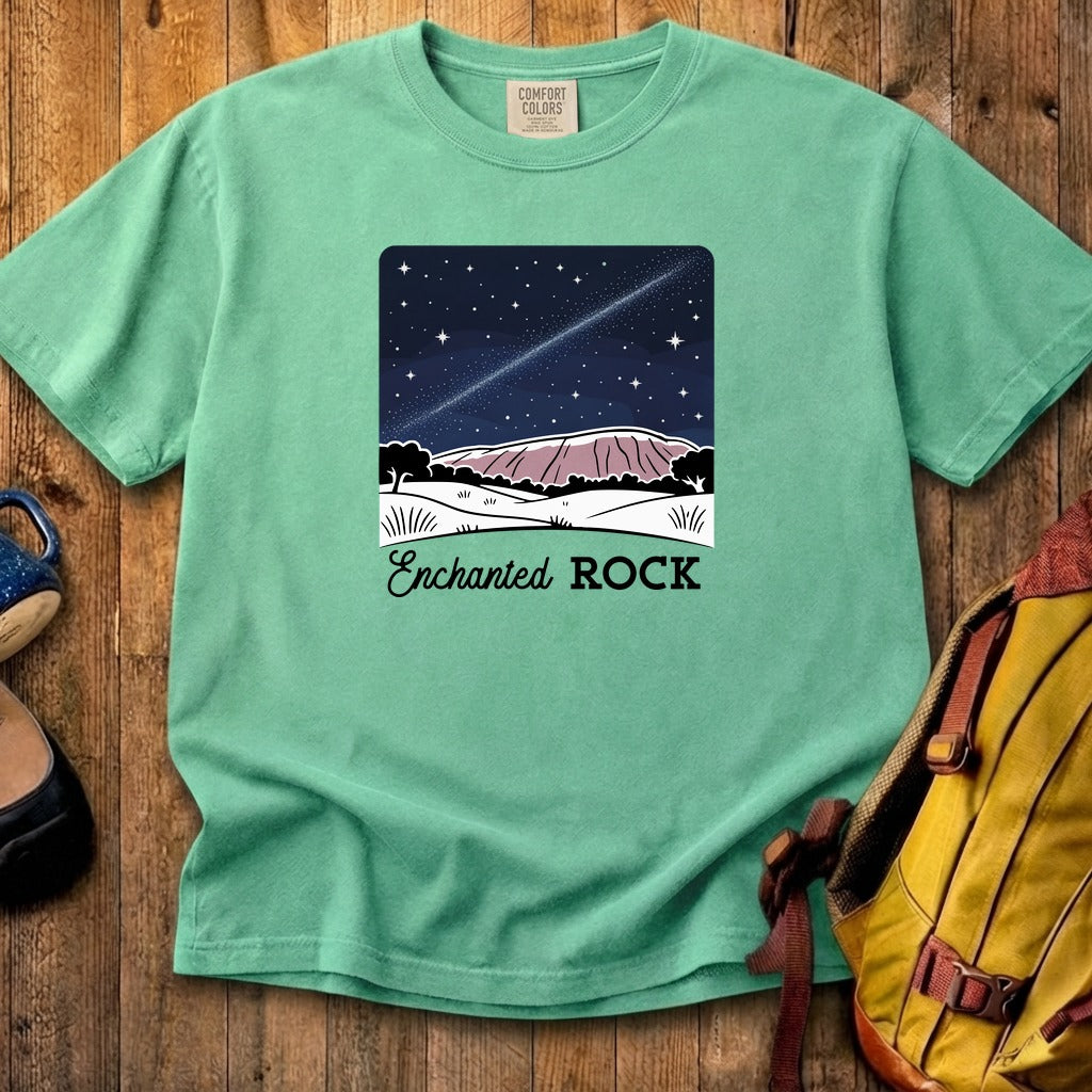 Enchanted Rock at Night Cotton T-Shirt