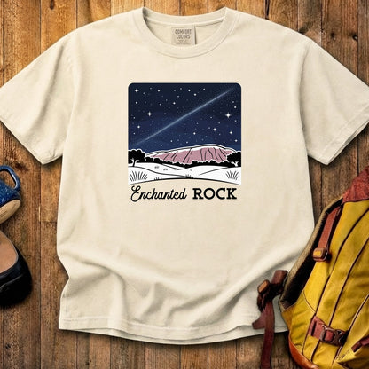 Enchanted Rock at Night Cotton T-Shirt