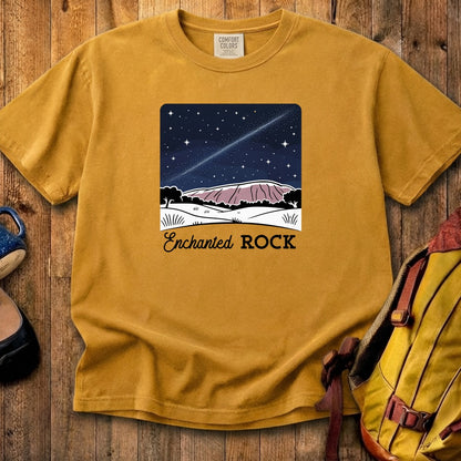 Enchanted Rock at Night Cotton T-Shirt