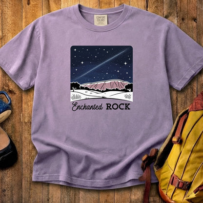 Enchanted Rock at Night Cotton T-Shirt