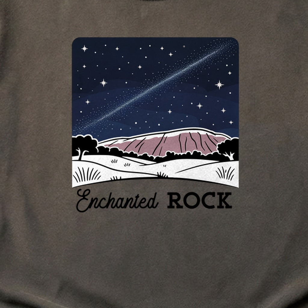 Enchanted Rock at Night Cotton T-Shirt