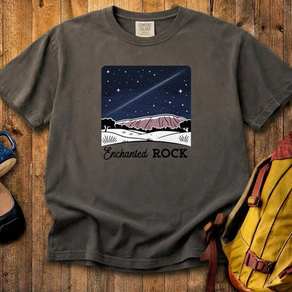 Enchanted Rock at Night Cotton T-Shirt