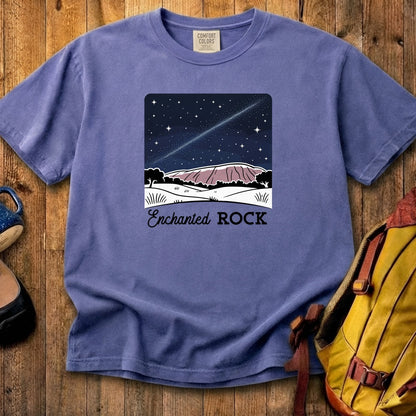 Enchanted Rock at Night Cotton T-Shirt