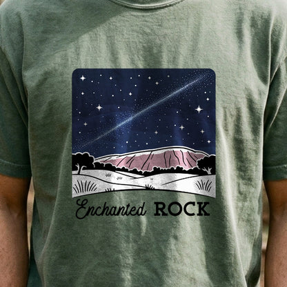Enchanted Rock at Night Cotton T-Shirt