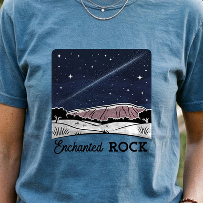 Enchanted Rock at Night Cotton T-Shirt