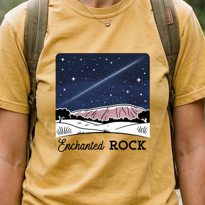 Enchanted Rock at Night Cotton T-Shirt