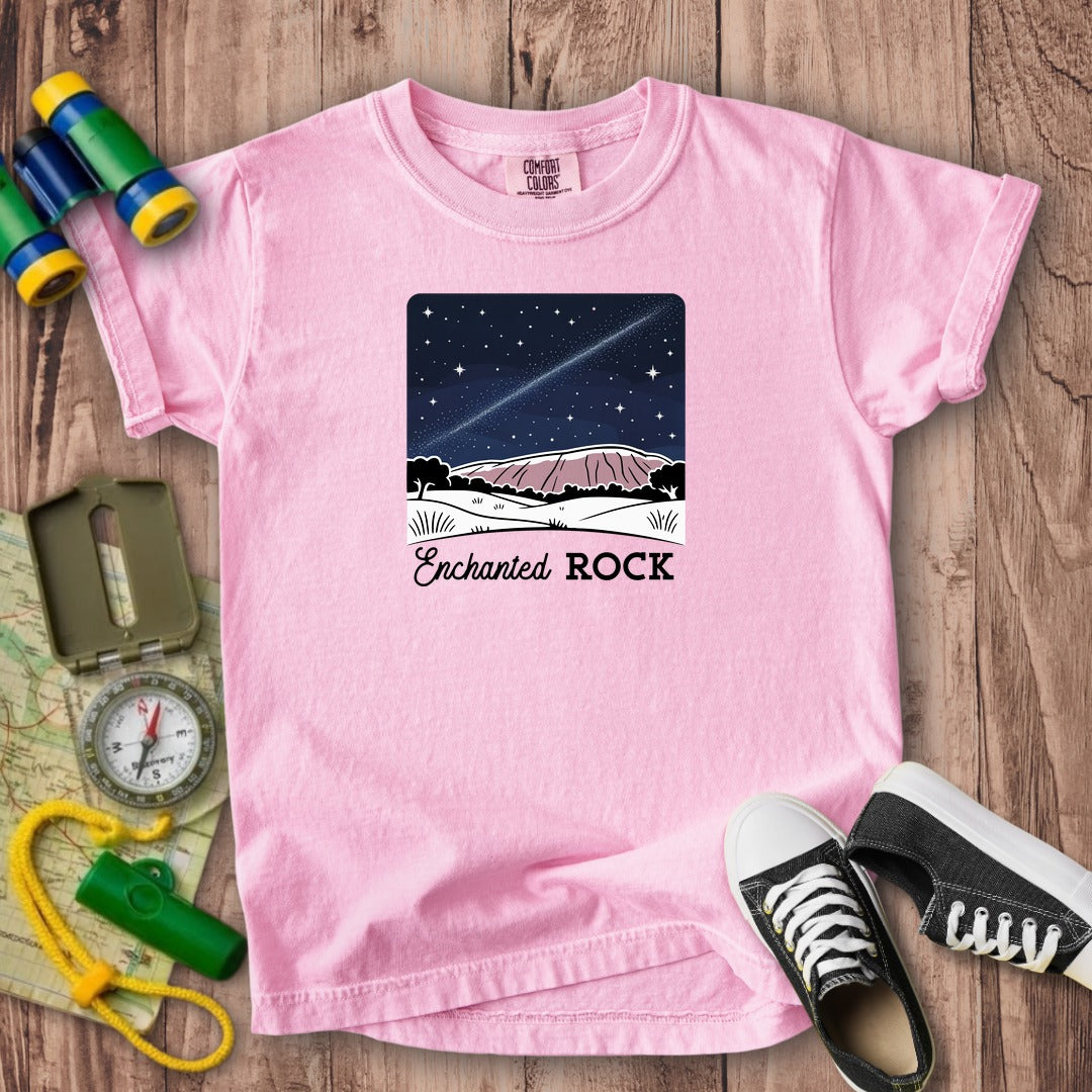 Enchanted Rock at Night Kids Cotton T-Shirt