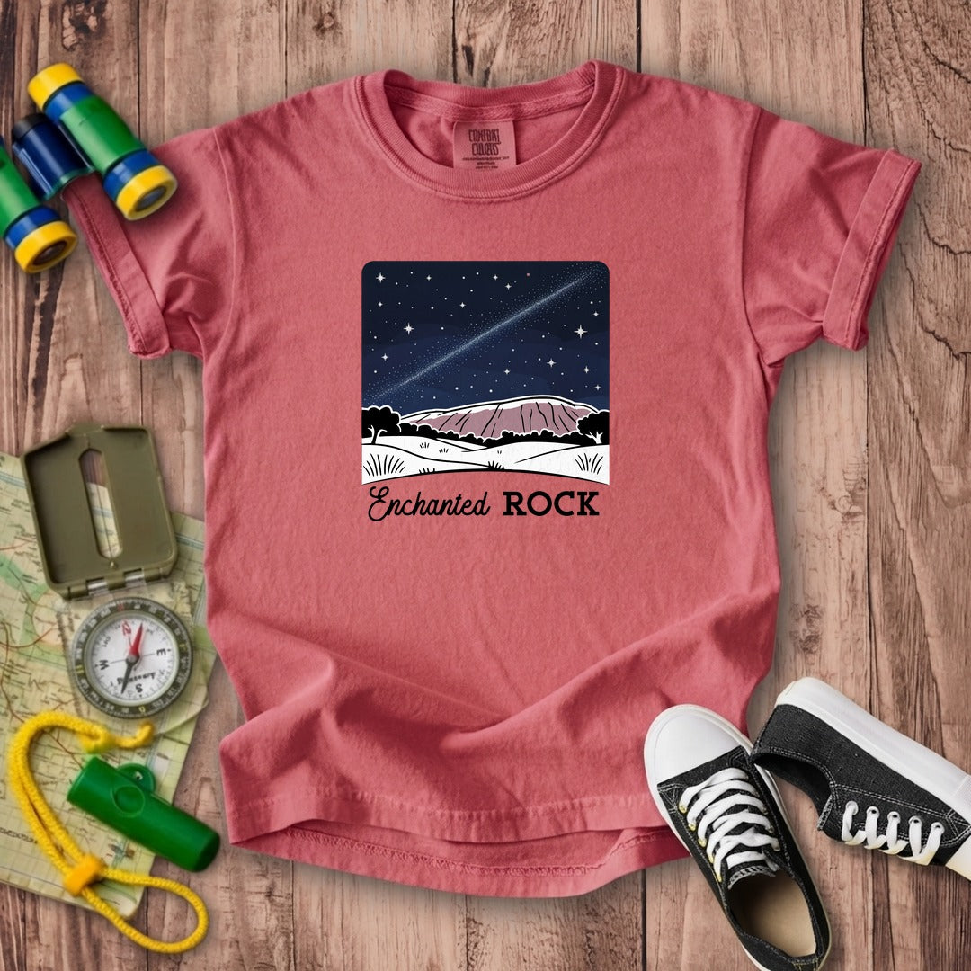 Enchanted Rock at Night Kids Cotton T-Shirt