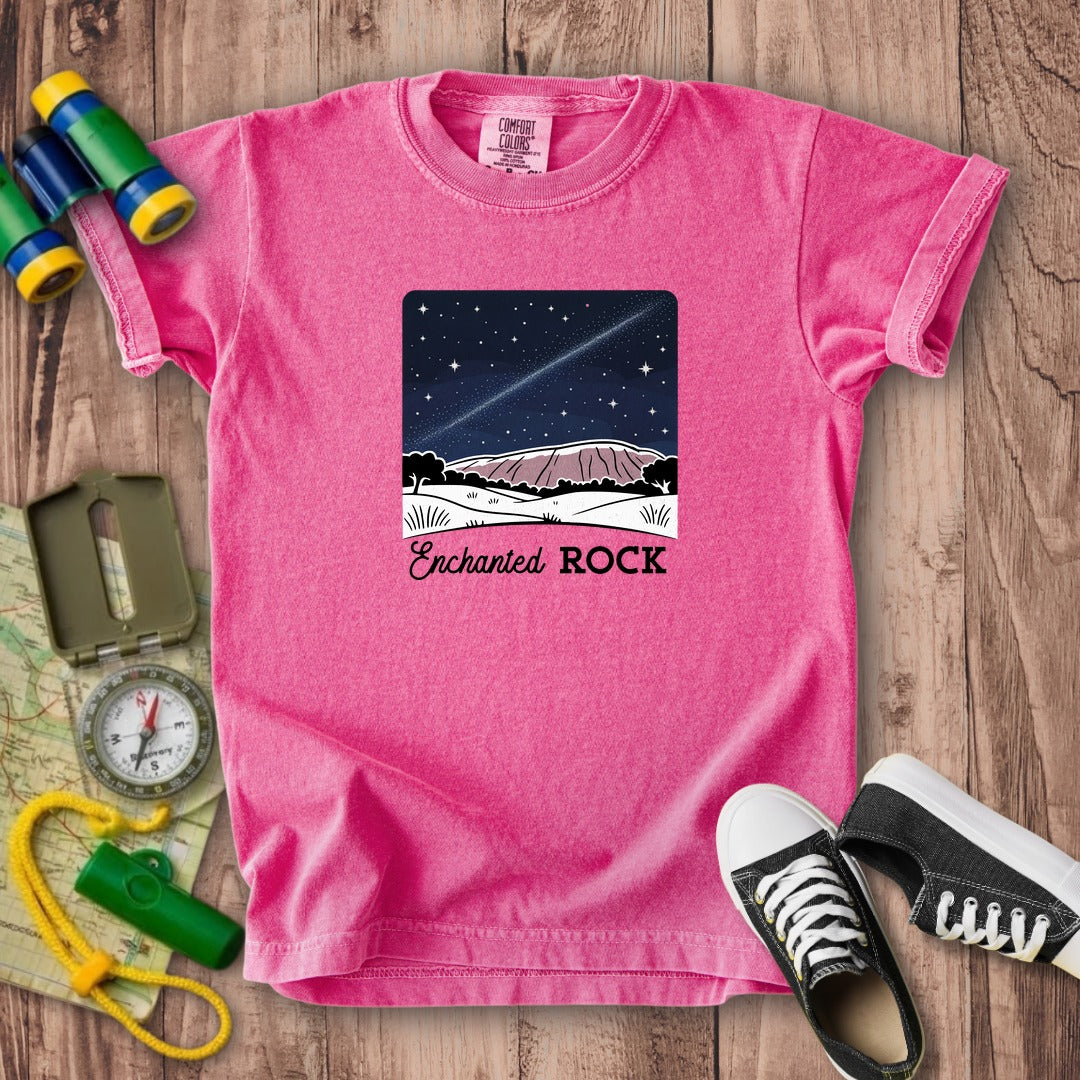 Enchanted Rock at Night Kids Cotton T-Shirt