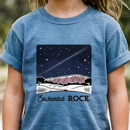 Enchanted Rock at Night Kids Cotton T-Shirt