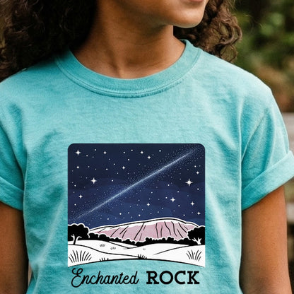 Enchanted Rock at Night Kids Cotton T-Shirt