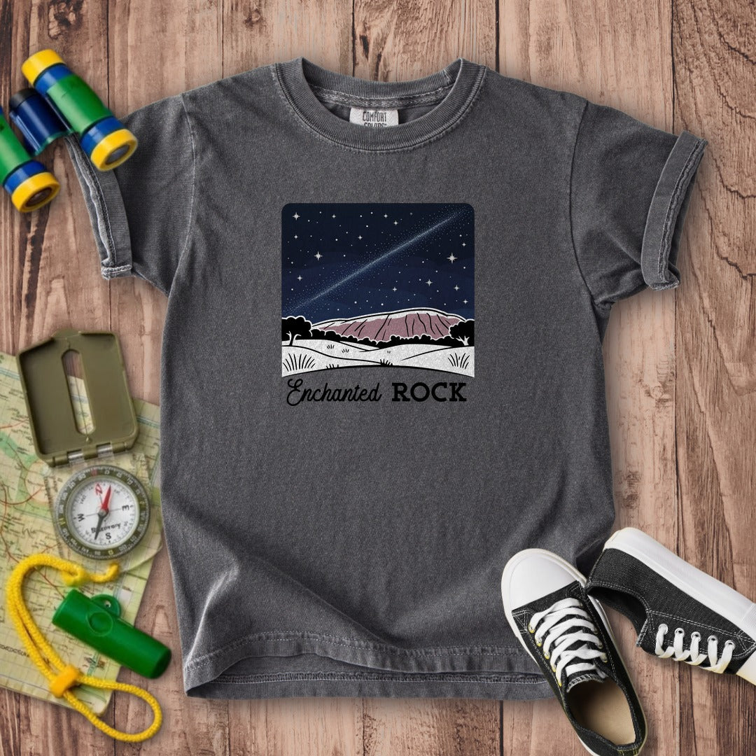 Enchanted Rock at Night Kids Cotton T-Shirt