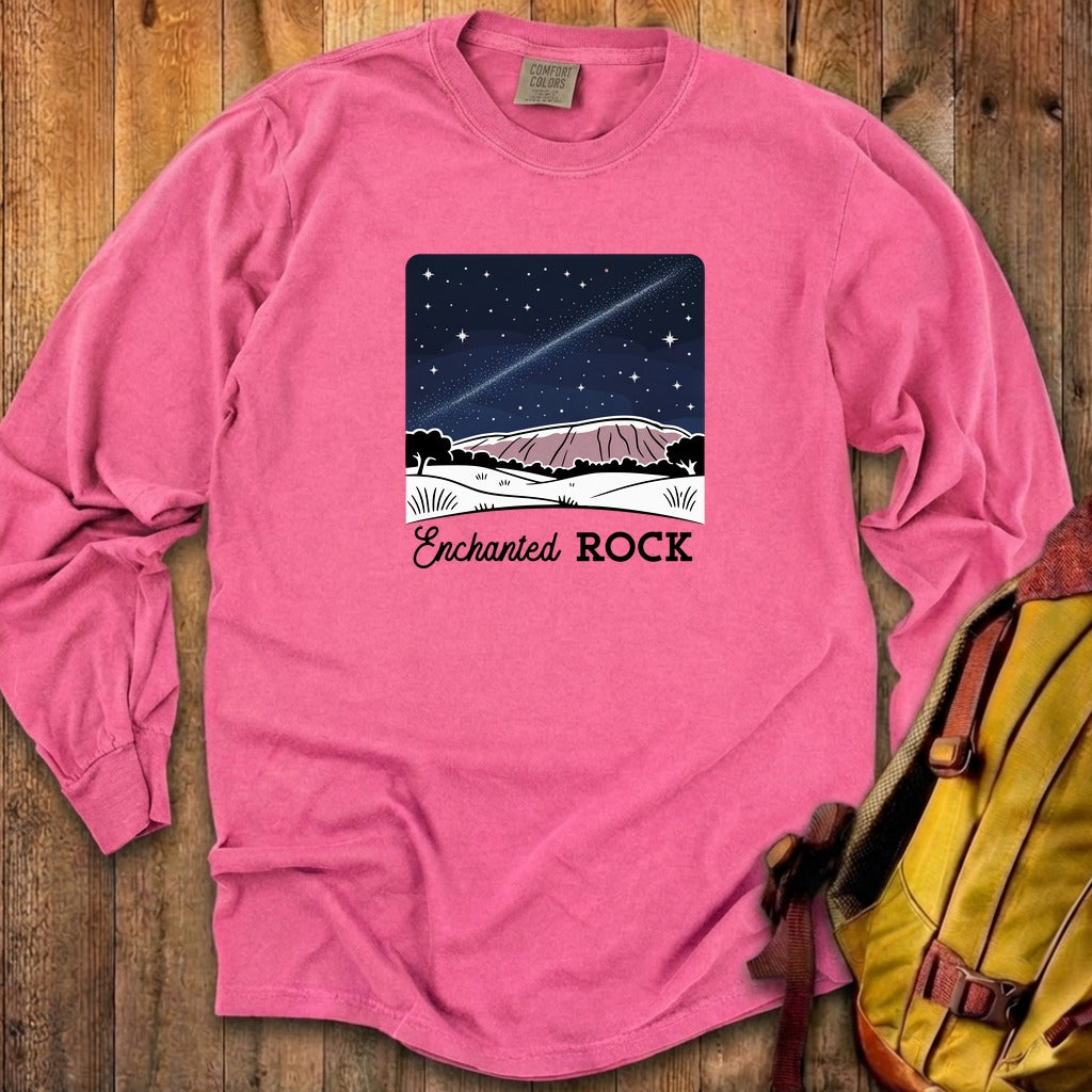 Enchanted Rock at Night Cotton Long Sleeve