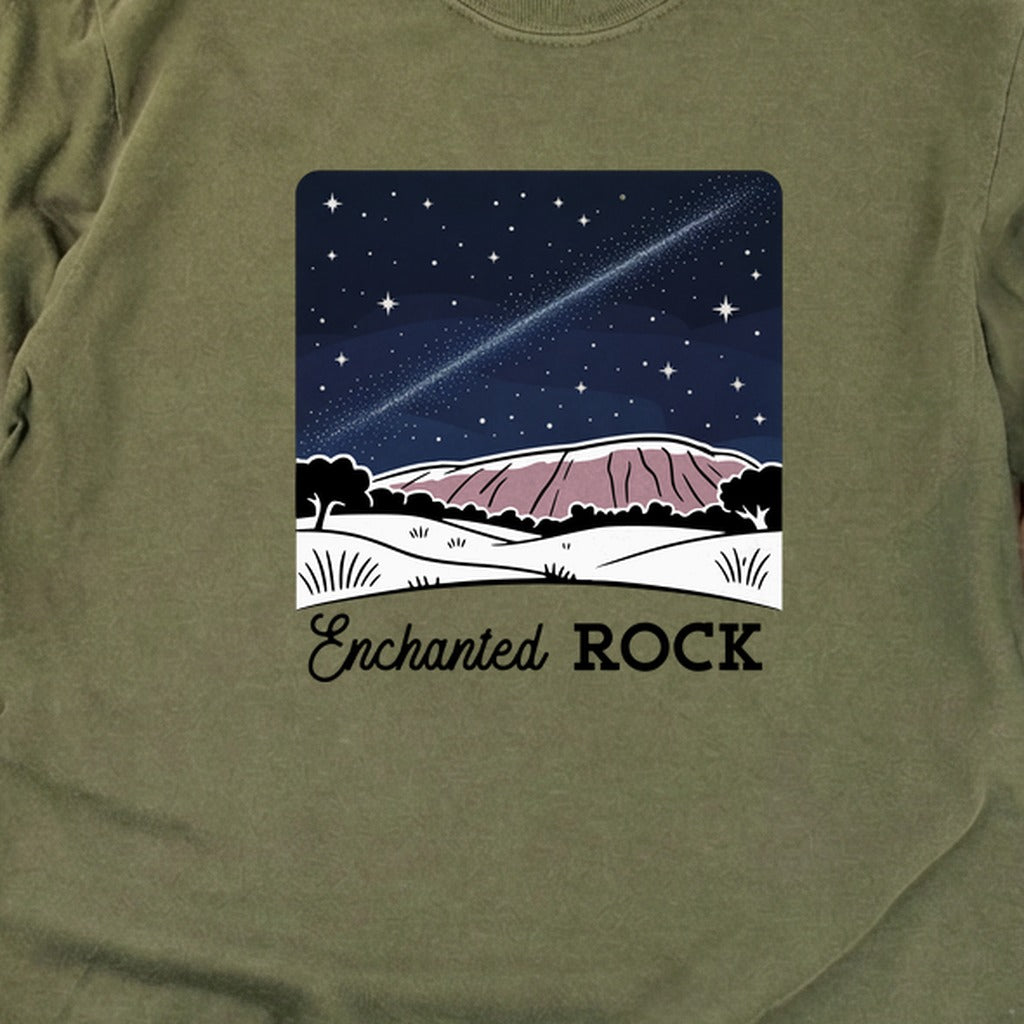 Enchanted Rock at Night Cotton Long Sleeve