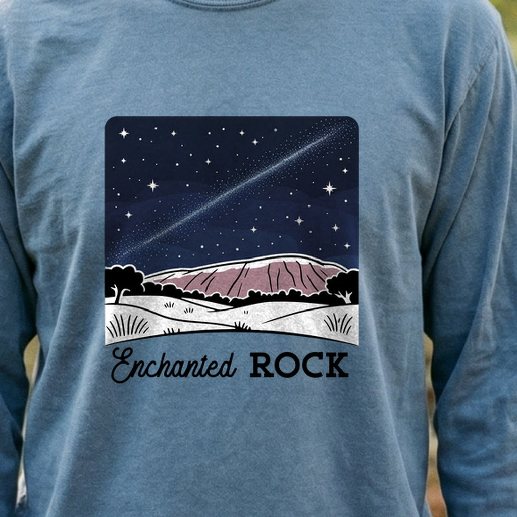 Enchanted Rock at Night Cotton Long Sleeve