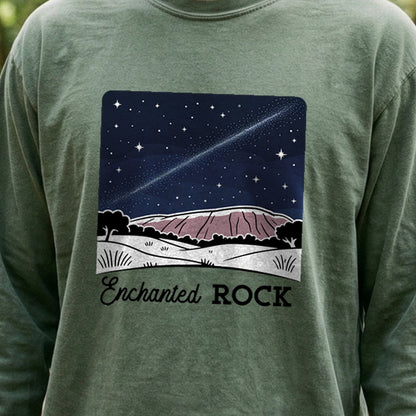 Enchanted Rock at Night Cotton Long Sleeve
