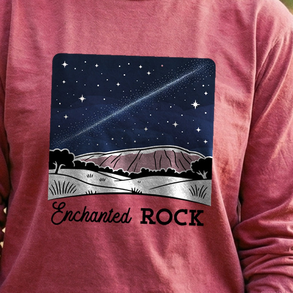 Enchanted Rock at Night Cotton Long Sleeve