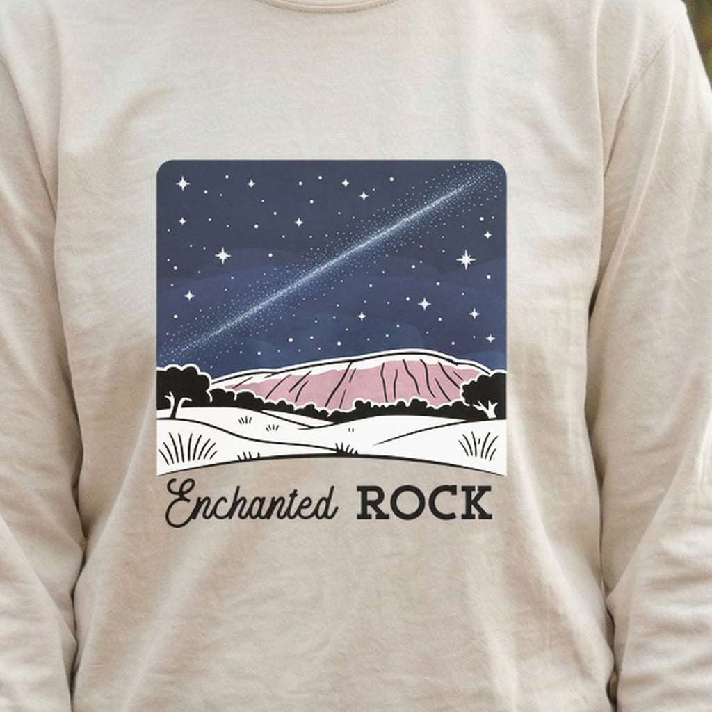 Enchanted Rock at Night Cotton Long Sleeve