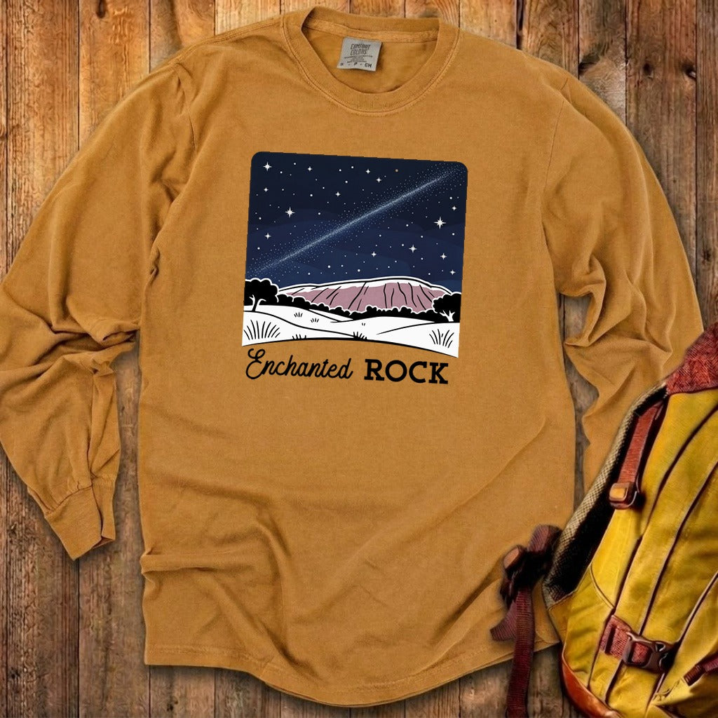 Enchanted Rock at Night Cotton Long Sleeve