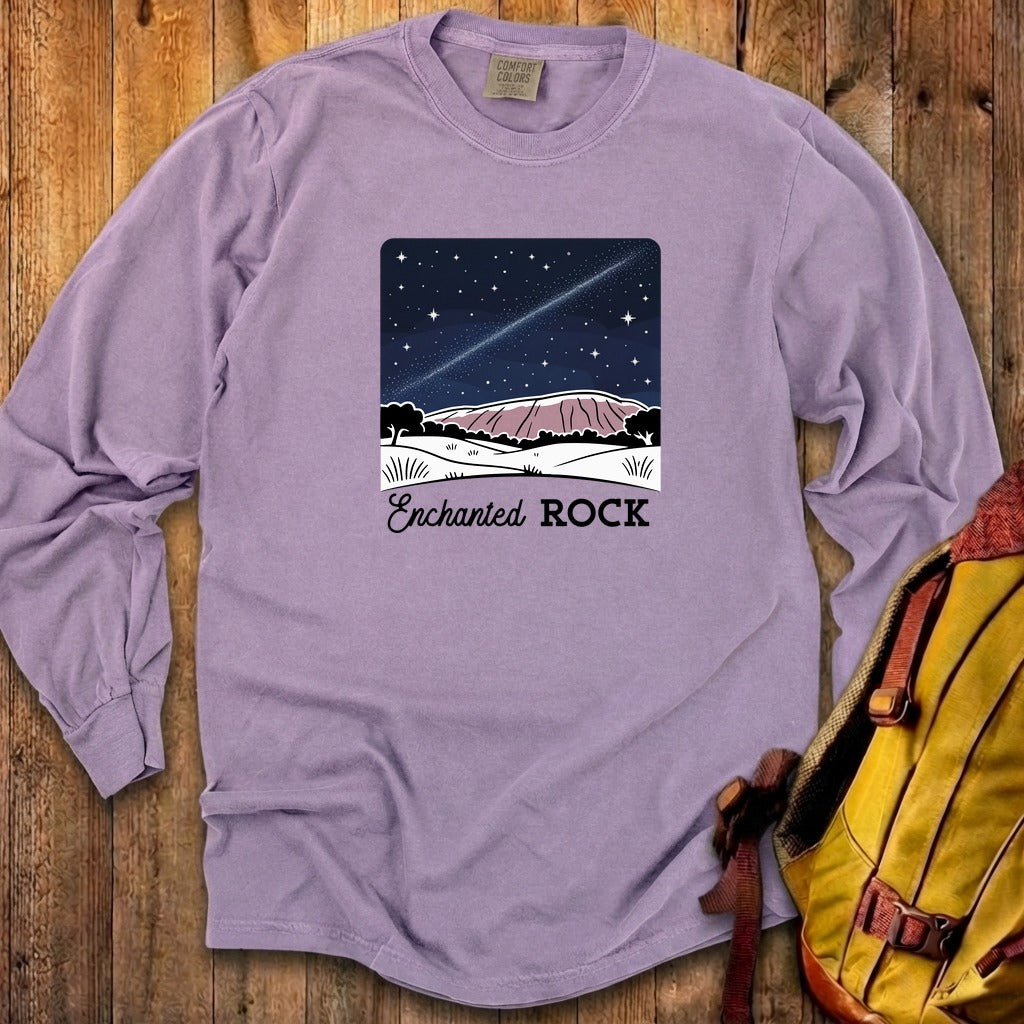Enchanted Rock at Night Cotton Long Sleeve