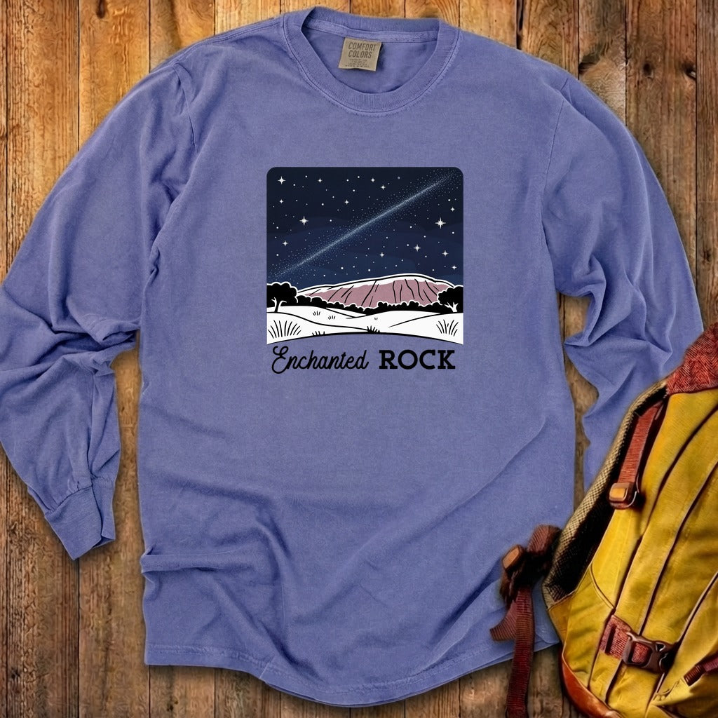 Enchanted Rock at Night Cotton Long Sleeve