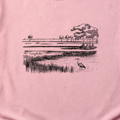 Everglades Line Drawing Cotton T-Shirt