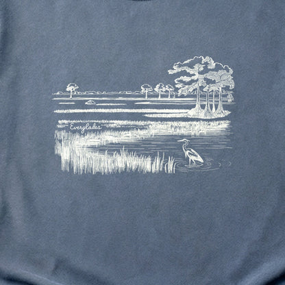 Everglades Line Drawing Cotton T-Shirt