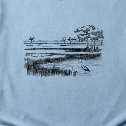 Everglades Line Drawing Cotton T-Shirt