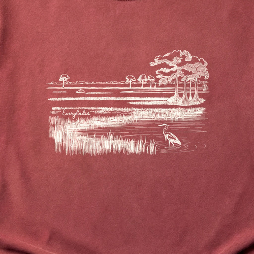 Everglades Line Drawing Cotton T-Shirt