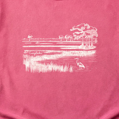 Everglades Line Drawing Cotton T-Shirt