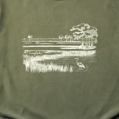 Everglades Line Drawing Cotton T-Shirt