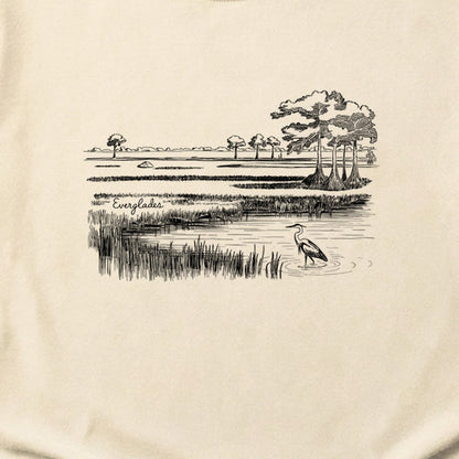 Everglades Line Drawing Cotton T-Shirt