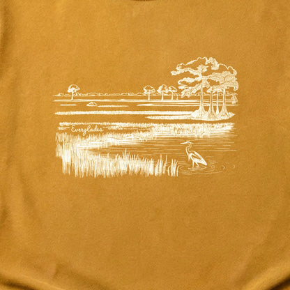 Everglades Line Drawing Cotton T-Shirt