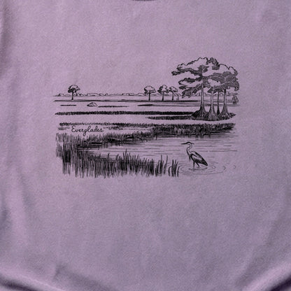 Everglades Line Drawing Cotton T-Shirt