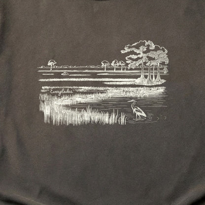 Everglades Line Drawing Cotton T-Shirt