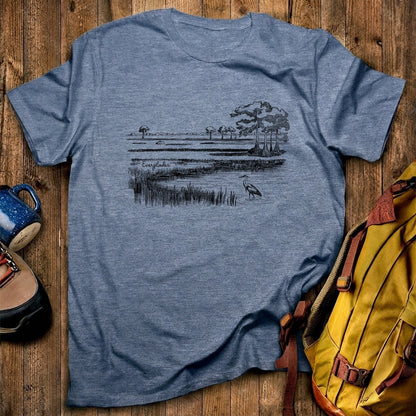 Everglades Line Drawing T-Shirt