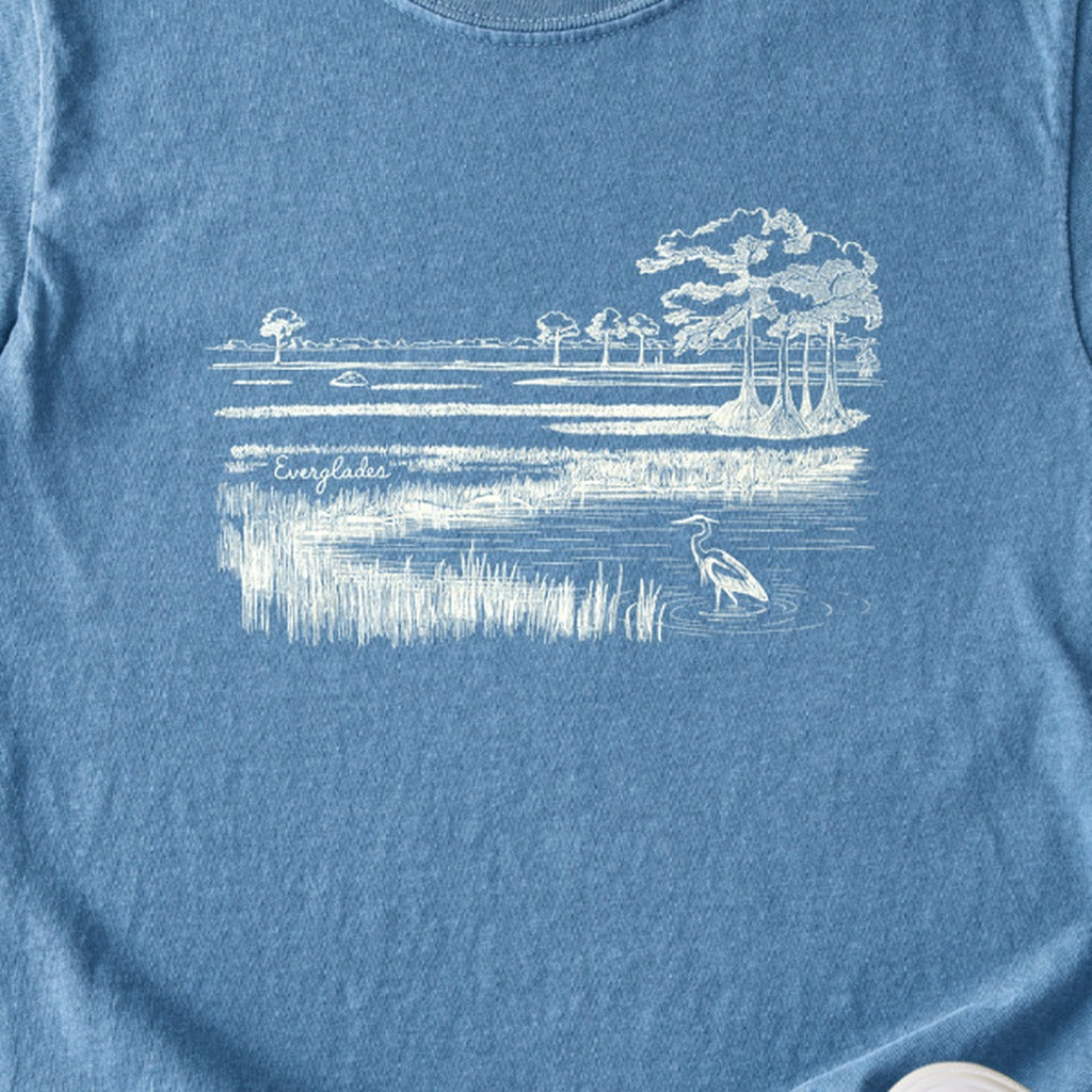 Everglades Line Drawing Kids Cotton T-Shirt